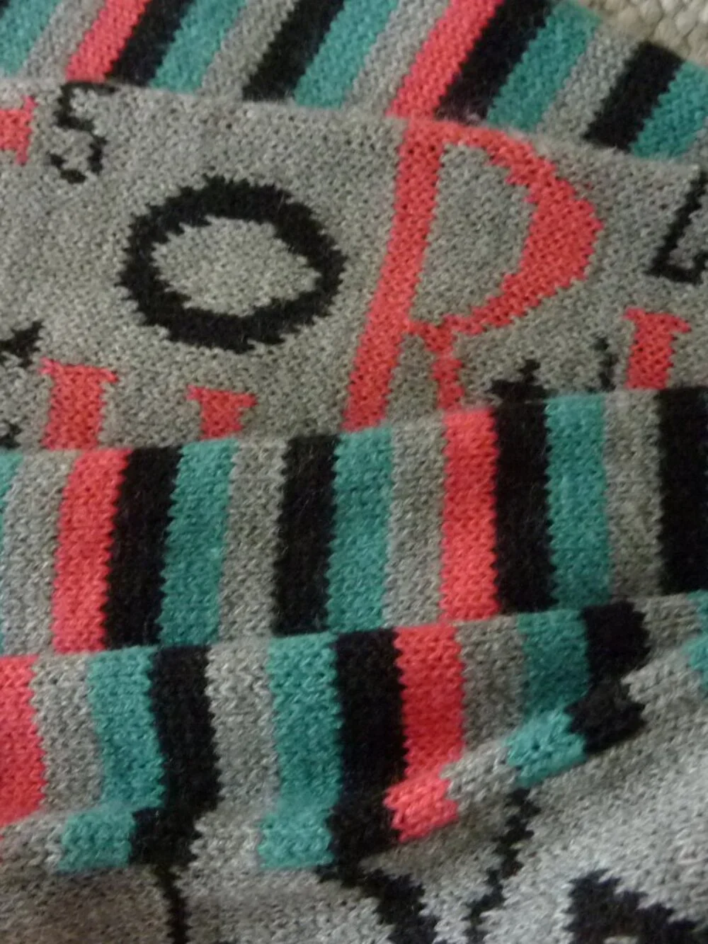 $118 Nordstrom Neck Scarf Pink Teal Black Grey Alphabet Striped 75